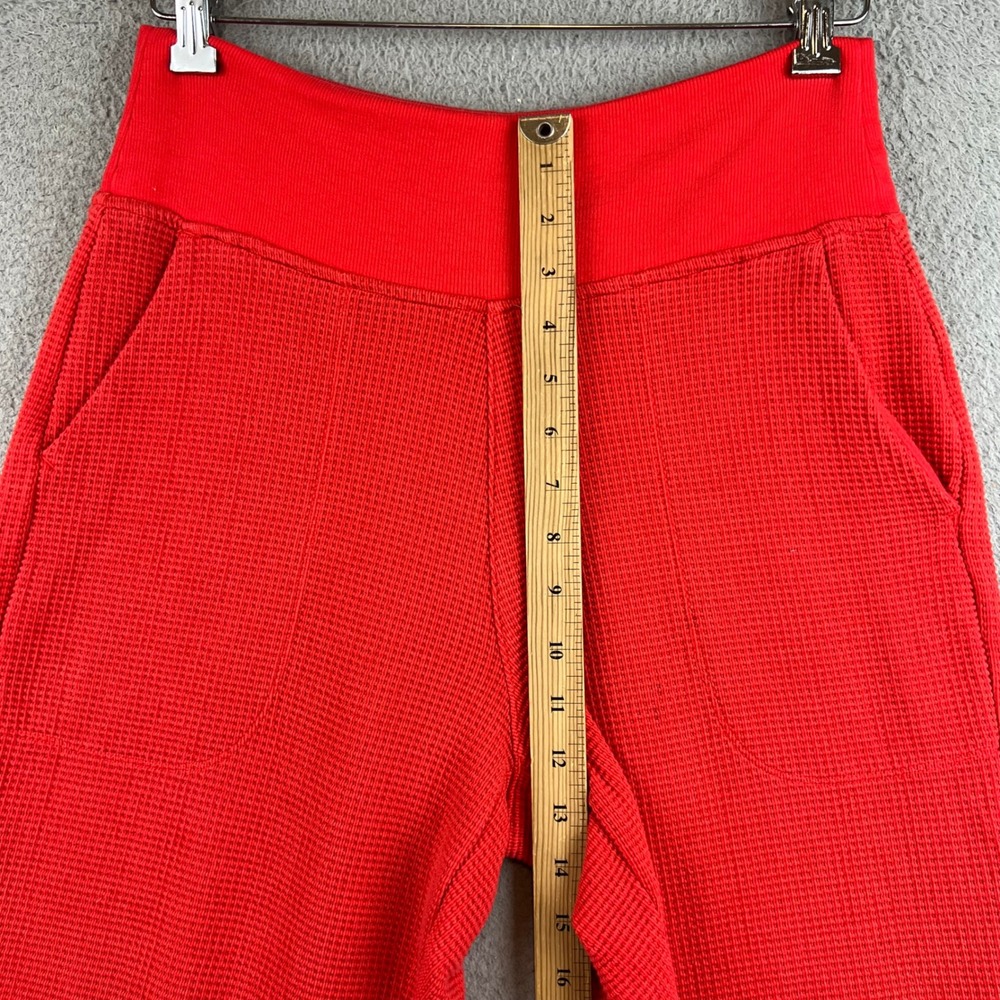 Athleta Red Waffle Knit Lounge Set Cropped Hoodie and Joggers Size M - Picture 9 of 16